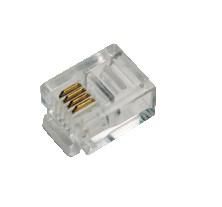 LogiLink Conector modular RJ11 6P4C para cables planos, 100 unidades