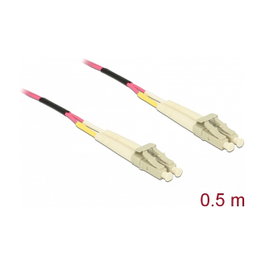 DeLOCK Cable de fibra óptica LC a LC multimodo OM4 0,5 m Violeta