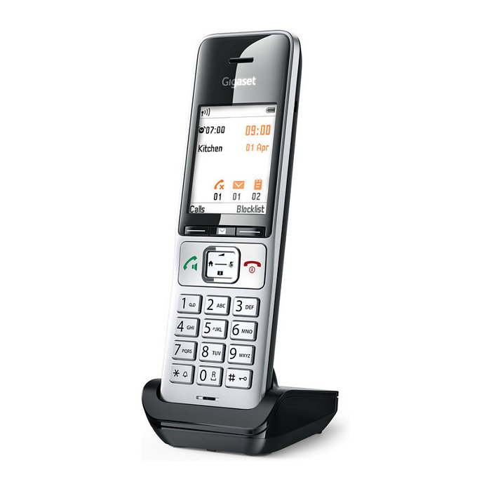 Gigaset COMFORT 500HX Teléfono DECT/analógico Terminal con conexión por cable Altavoz Negro Plata