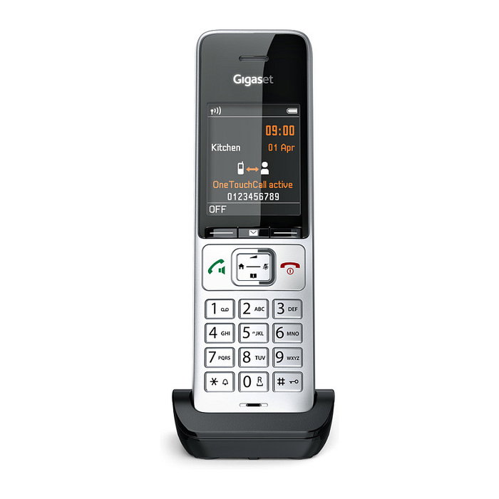 Gigaset COMFORT 500HX Teléfono DECT/analógico Terminal con conexión por cable Altavoz Negro Plata