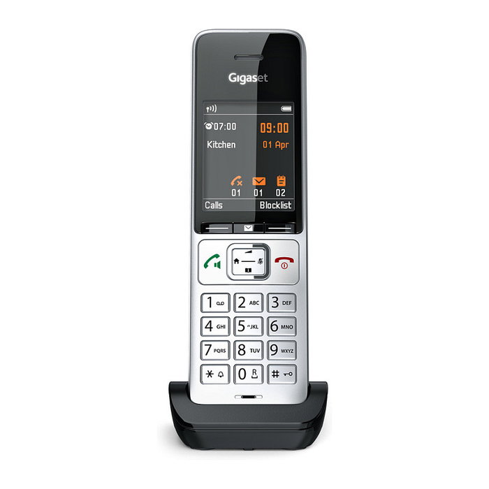 Gigaset COMFORT 500HX Teléfono DECT/analógico Terminal con conexión por cable Altavoz Negro Plata