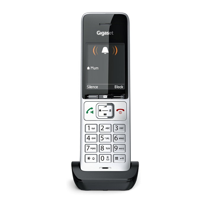 Gigaset COMFORT 500HX Teléfono DECT/analógico Terminal con conexión por cable Altavoz Negro Plata