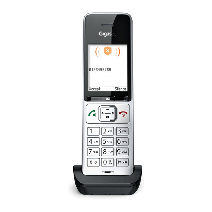 Gigaset COMFORT 500HX Teléfono DECT/analógico Terminal con conexión por cable Altavoz Negro Plata