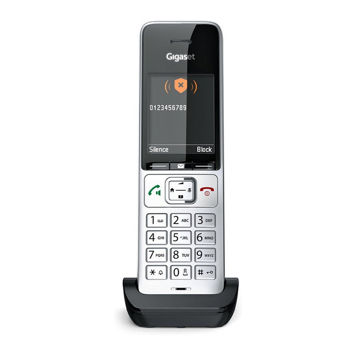 Gigaset COMFORT 500HX Teléfono DECT/analógico Terminal con conexión por cable Altavoz Negro Plata