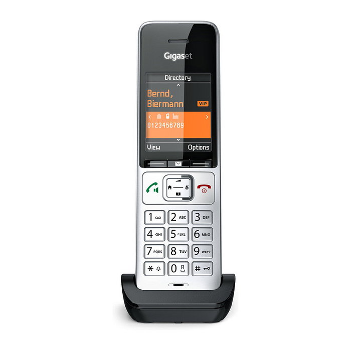 Gigaset COMFORT 500HX Teléfono DECT/analógico Terminal con conexión por cable Altavoz Negro Plata