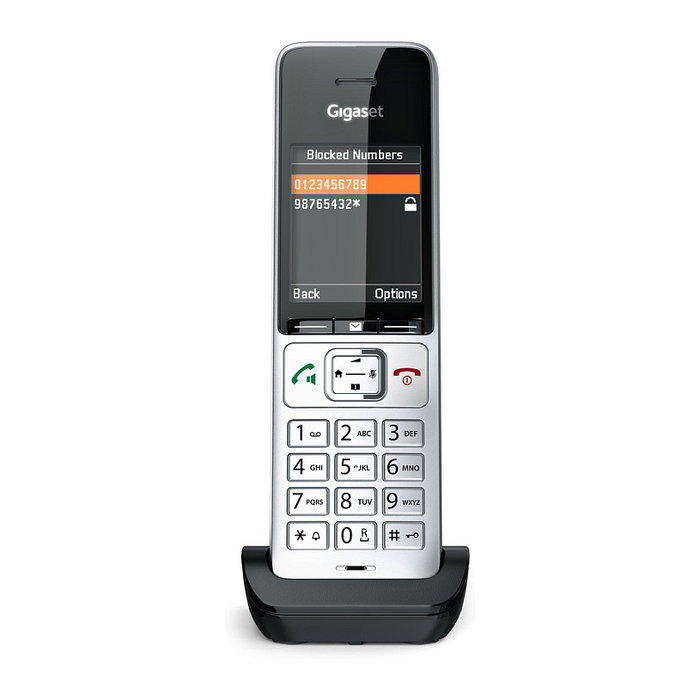 Gigaset COMFORT 500HX Teléfono DECT/analógico Terminal con conexión por cable Altavoz Negro Plata