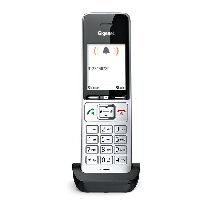 Gigaset COMFORT 500HX Teléfono DECT/analógico Terminal con conexión por cable Altavoz Negro Plata
