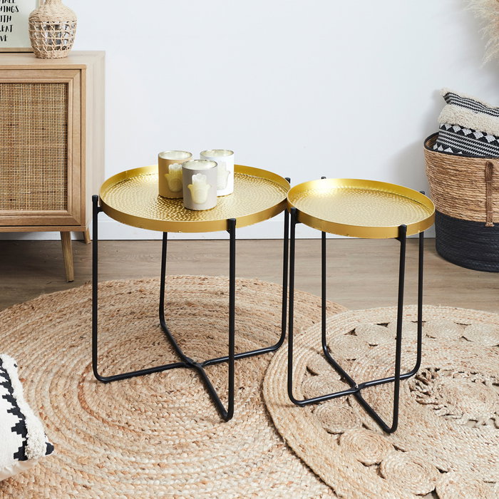 Home Deco Factory Mesa Auxiliar de Metal D.35 cm Home Deco Factory Mesa Auxiliar de Metal D.35 cm