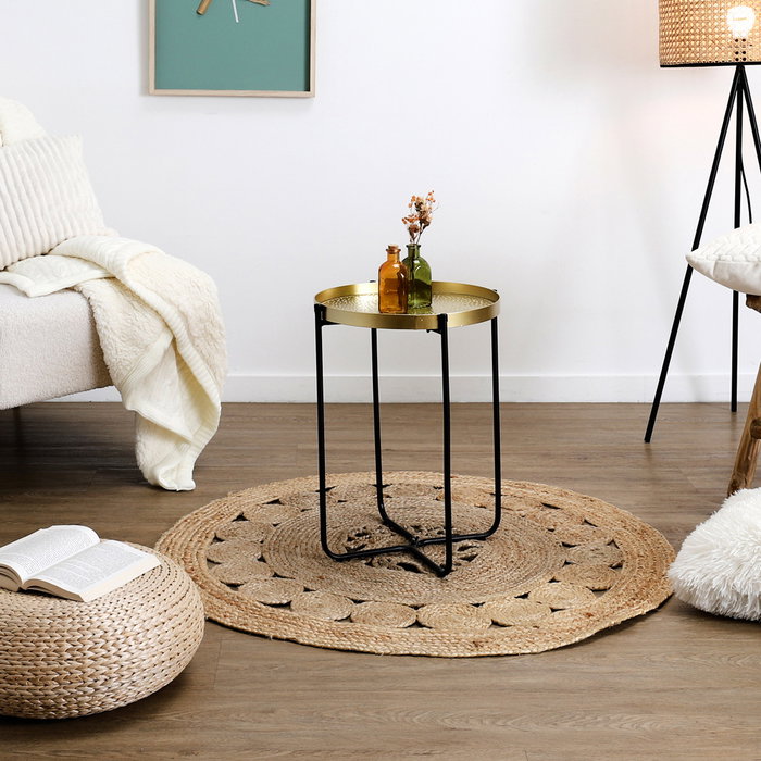 Home Deco Factory Mesa Auxiliar de Metal D.35 cm Home Deco Factory Mesa Auxiliar de Metal D.35 cm