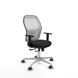 PIQUERAS Y CRESPO Silla de oficina Jorquera con mecanismo Sincro/Traslack, Negro/Blanco