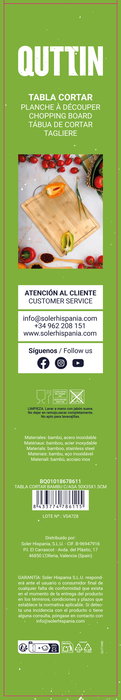 Quttin Tabla Cortar Bambú con Asa 53 x 35.4 x 1.6 cm (6 Unidades) Quttin Tabla Cortar Bambú con Asa 53 x 35.4 x 1.6 cm (6 Unidades)