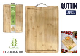Quttin Tabla Cortar Bambú con Asa 53 x 35.4 x 1.6 cm (6 Unidades)