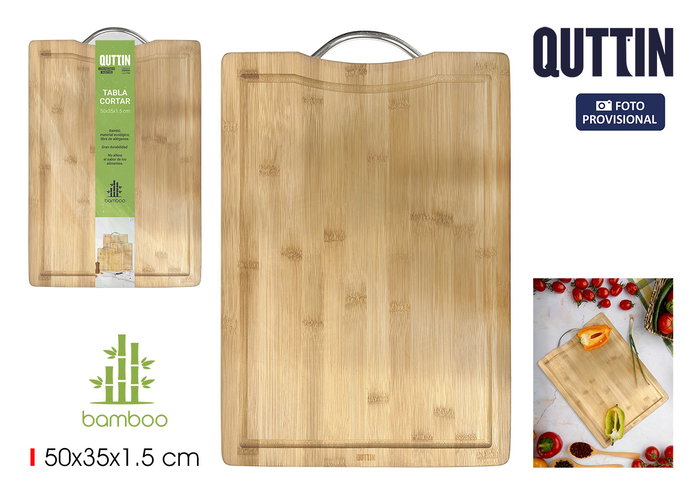 Quttin Tabla Cortar Bambú con Asa 53 x 35.4 x 1.6 cm (6 Unidades) Quttin Tabla Cortar Bambú con Asa 53 x 35.4 x 1.6 cm (6 Unidades)