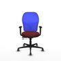 PIQUERAS Y CRESPO Silla de oficina Jorquera con mecanismo Sincro/Traslack, Granate y Azul