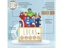 Wondee Lámpara personalizable de sobremesa LED de madera Avengers - Lámpara de decoración con pilas