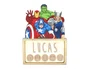Wondee Lámpara personalizable de sobremesa LED de madera Avengers - Lámpara de decoración con pilas
