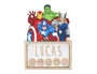 Wondee Lámpara personalizable de sobremesa LED de madera Avengers - Lámpara de decoración con pilas