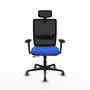 PIQUERAS Y CRESPO Silla de oficina Haches con mecanismo Sincro/Traslack, Azul y Negro