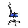 PIQUERAS Y CRESPO Silla de oficina Haches con mecanismo Sincro/Traslack, Azul y Negro