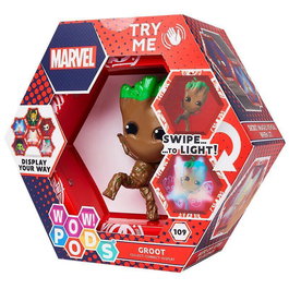 Wow Stuff WOW POD Figura LED Groot Marvel Con Pegatinas UV y Sensor IR - Conectable, Iluminación Misteriosa, 5055394016934