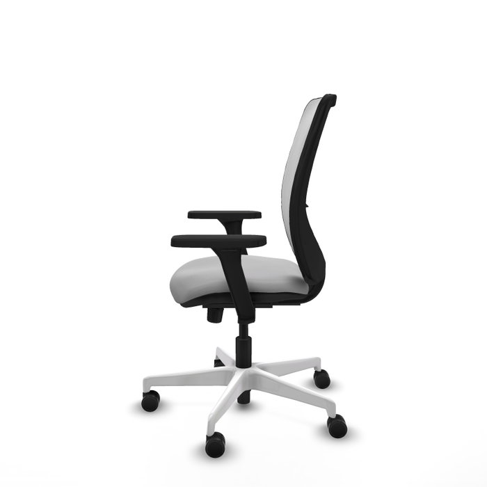 PIQUERAS Y CRESPO Silla de oficina Zulema con mecanismo Sincro, Gris claro y Blanco