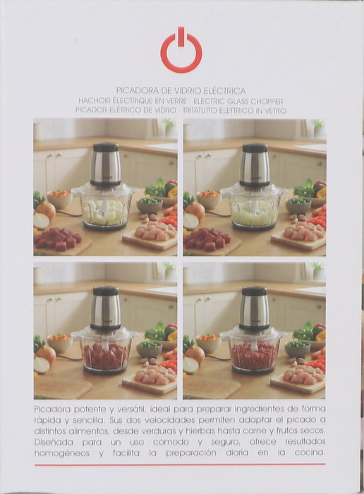 Inde Picadora de Vidrio Eléctrica 2L, 20x20x27 cm, Basic Home (6 Unidades)