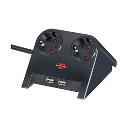 Brennenstuhl Regleta de sobremesa 2x 1.8m 2-USB Ports 2100mA