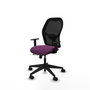 PIQUERAS Y CRESPO Silla de oficina Alocén traslack con malla negra y similpiel morado