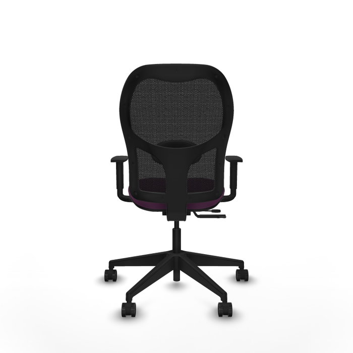 PIQUERAS Y CRESPO Silla de oficina Alocén traslack con malla negra y similpiel morado