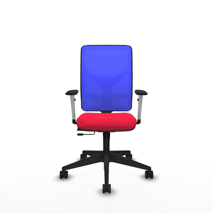 PIQUERAS Y CRESPO Silla de oficina Motilla con mecanismo Sincro/Traslack, Rojo y Azul