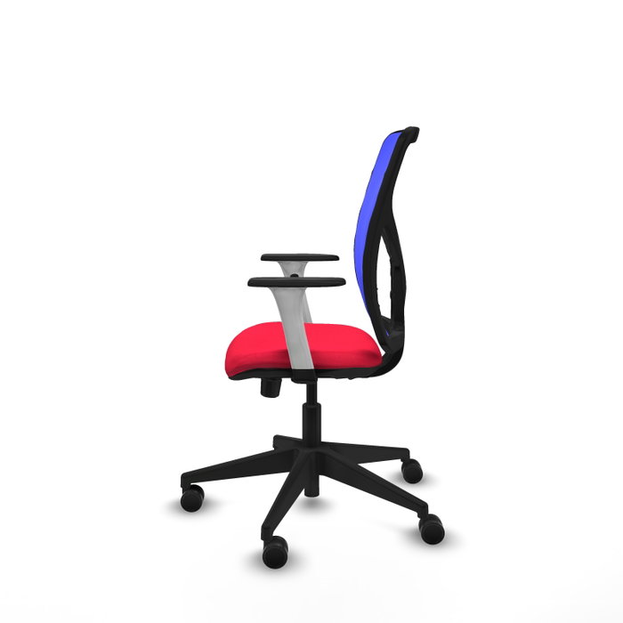PIQUERAS Y CRESPO Silla de oficina Motilla con mecanismo Sincro/Traslack, Rojo y Azul
