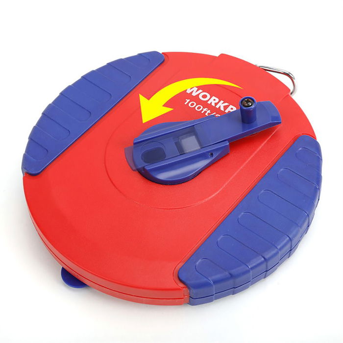 Workpro Cinta Métrica de Fibra de Vidrio 30 m, Carcasa Resistente a Golpes ABS