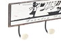 DKD Home Decor Perchero Pared Vintage Negro Blanco Metal 37 x 6 x 14.5 cm (4 Unidades)