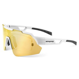 Gafas deportivas Kayak con clip para lentes graduadas, 3 lentes intercambiables naranja, transparente y oscura