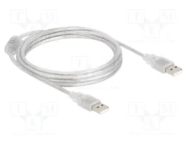 DeLOCK 83889 Cable USB 2.0 Tipo-A a Tipo-A 2 m Transparente