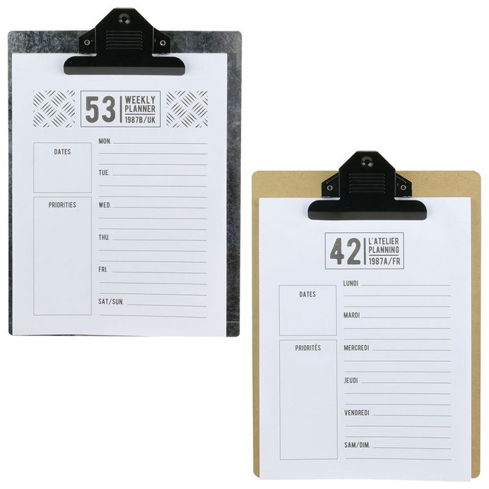 Totally Addict Portapapeles Deco Mural Clip Bistrot Negro/Natural 23x3,2x33,5 cm