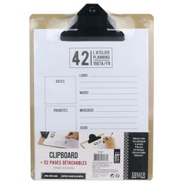 Totally Addict Portapapeles Deco Mural Clip Bistrot Negro/Natural 23x3,2x33,5 cm