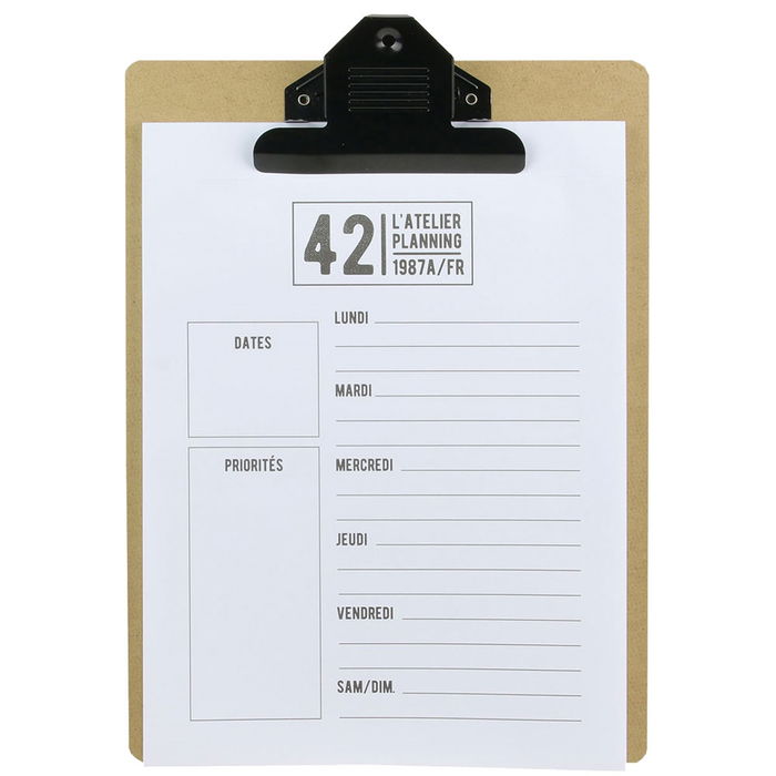 Totally Addict Portapapeles Deco Mural Clip Bistrot Negro/Natural 23x3,2x33,5 cm