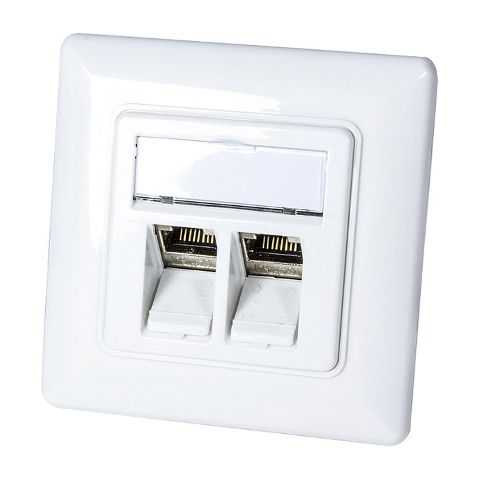 LogiLink NK4020 Toma Keystone de 2 módulos RJ-45 Blanco