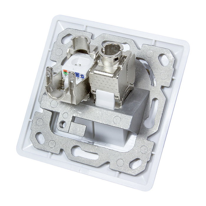 LogiLink NK4020 Toma Keystone de 2 módulos RJ-45 Blanco