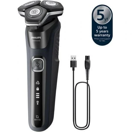 Philips Afeitadora Shaver Series 5000 S5898/25 con Tecnología SkinIQ, Afeitado Wet & Dry, Hasta 60 Minutos de Autonomía
