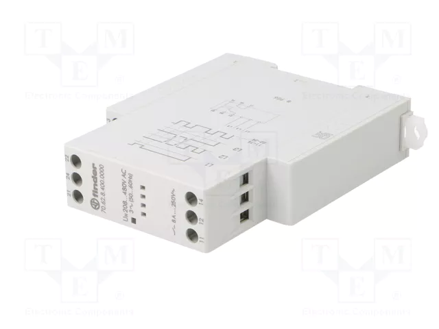 FINDER Relé de monitorización de tensión 3 x 208...480V AC DPDT FINDER Relé de monitorización de tensión 3 x 208...480V AC DPDT