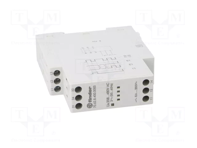 FINDER Relé de monitorización de tensión 3 x 208...480V AC DPDT FINDER Relé de monitorización de tensión 3 x 208...480V AC DPDT