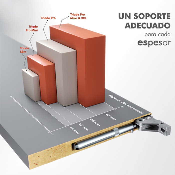 ITALIANA FERRAMENTA TRIADE PRO MINI Soporte de Montaje Oculto para Estantes