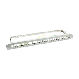 LogiLink Patchpannel Keystone 24 Port 1 HE shielded Gris