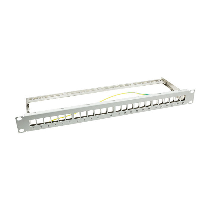 LogiLink Patchpannel Keystone 24 Port 1 HE shielded Gris LogiLink Patchpannel Keystone 24 Port 1 HE shielded Gris