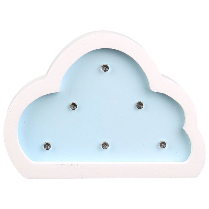 Home Deco Kids Lámpara De Madera Nube Iluminación LED Suave Infantil Rosa o Azul