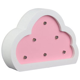 Home Deco Kids Lámpara De Madera Nube Iluminación LED Suave Infantil Rosa o Azul