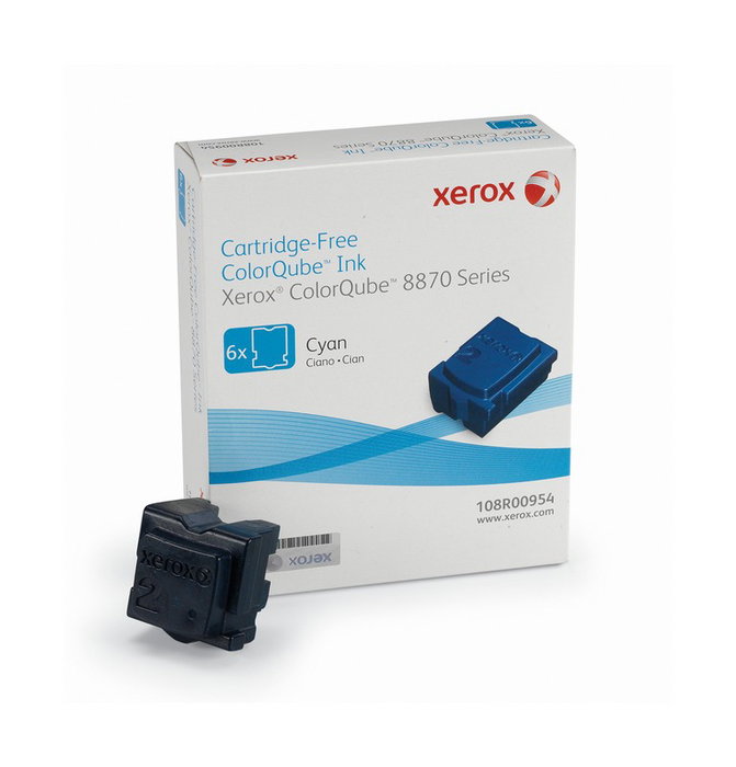 Xerox Pack de 6 Unidades de Tinta Sólida ColorQUBE Cian para 8870/8880 Xerox Pack de 6 Unidades de Tinta Sólida ColorQUBE Cian para 8870/8880