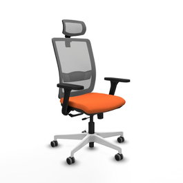 PIQUERAS Y CRESPO Silla de oficina Haches con mecanismo Sincro/Traslack, Naranja y Gris